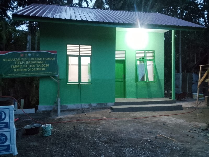 Dari Rumah Reot Menjadi Hunian Layak, TMMD ke-129 Wujudkan Impian Umar Amin di Lhok Panah