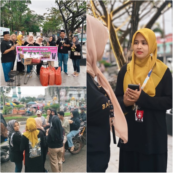 Wangi Tebar Kebaikan, BABA Parfum Pelalawan Berbagi Takjil ke Pengendara Jalan Lintas Timur