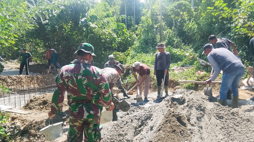 Satgas TMMD Kodim 0102/Pidie Kebut Pembangunan Box Culvert Jalan Pertanian