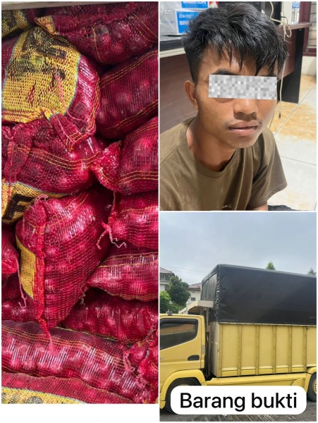 887 Karung Bawang Merah Ilegal Digagalkan Masuk Pelalawan, Sopir Diamankan Polisi